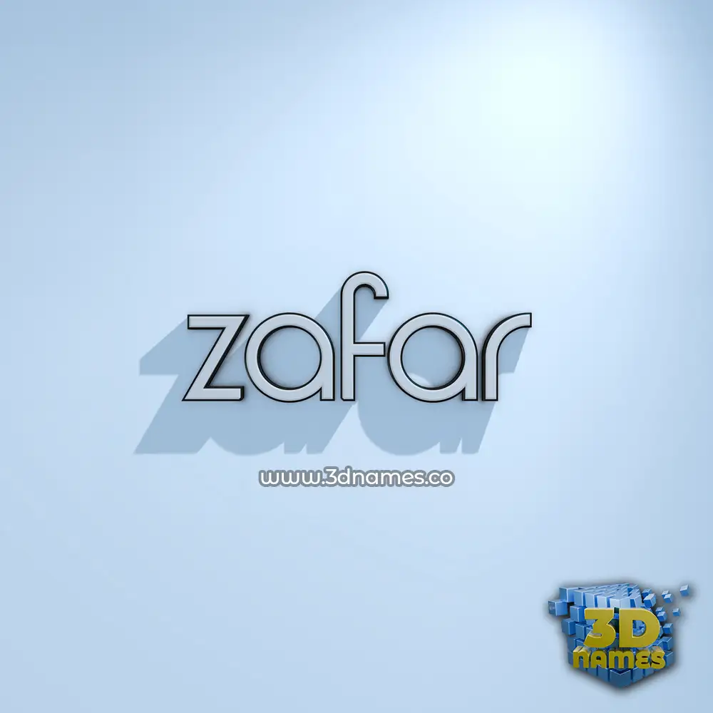zafar in White Logo Cold style - 3D name wallpaper