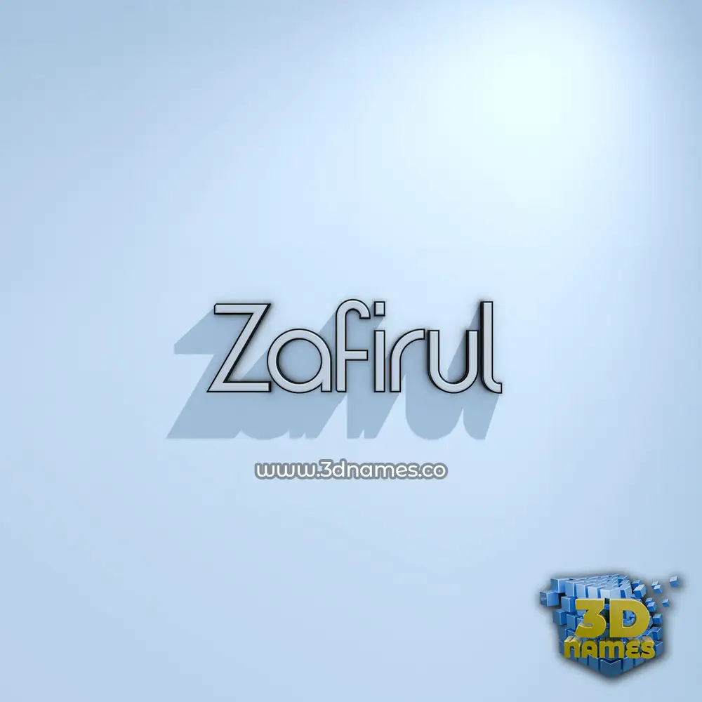 zafirul in White Logo Cold style - 3D name wallpaper