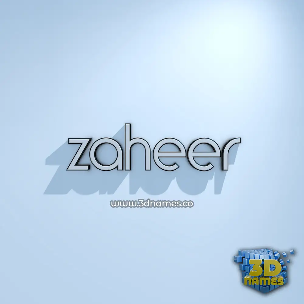 zaheer in White Logo Cold style - 3D name wallpaper
