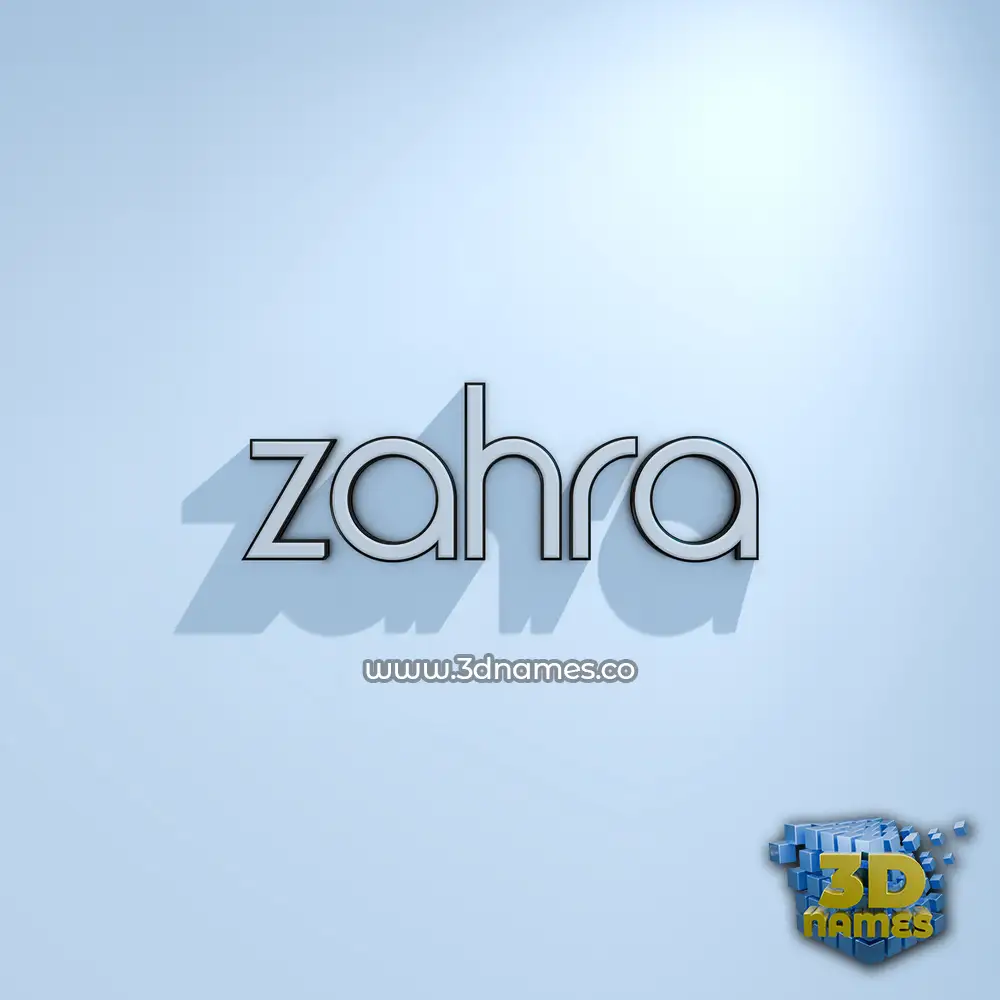 zahra in White Logo Cold style - 3D name wallpaper