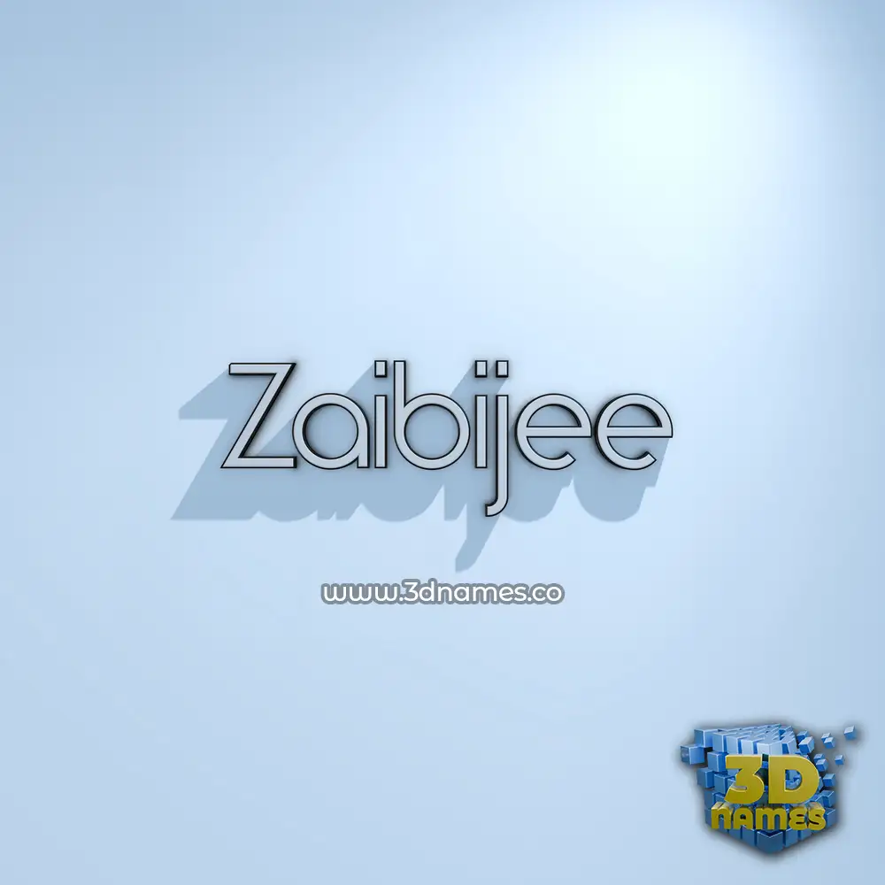 zaibijee in White Logo Cold style - 3D name wallpaper