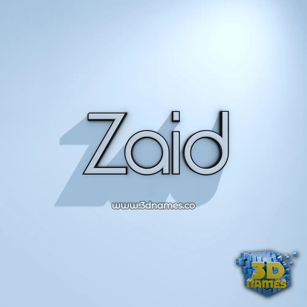 zaid in White Logo Cold style - 3D name wallpaper