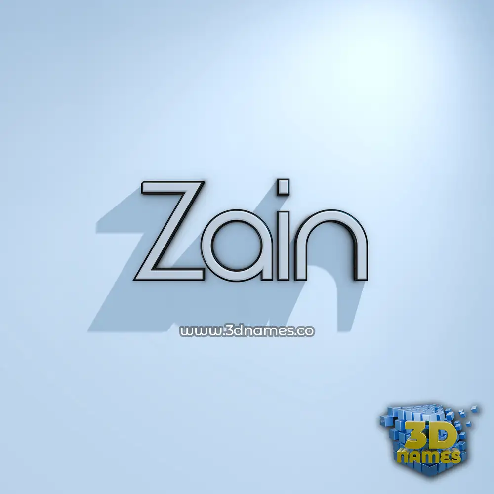 zain in White Logo Cold style - 3D name wallpaper