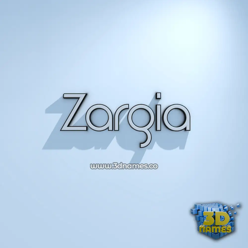 zargia in White Logo Cold style - 3D name wallpaper