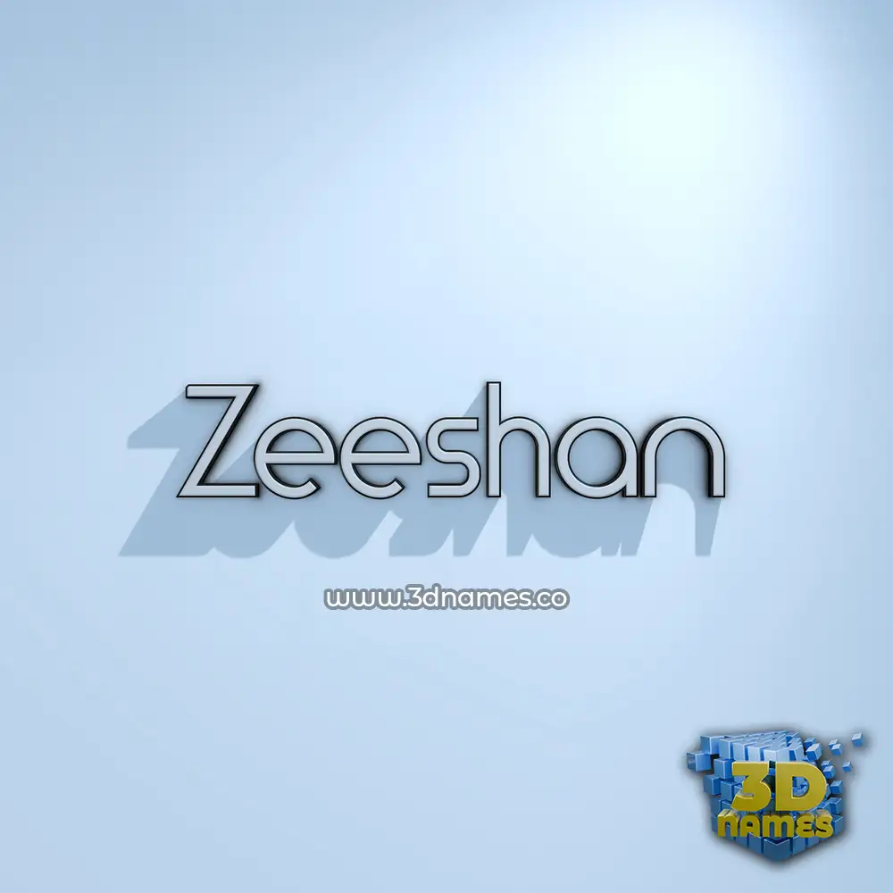 zeeshan in White Logo Cold style - 3D name wallpaper