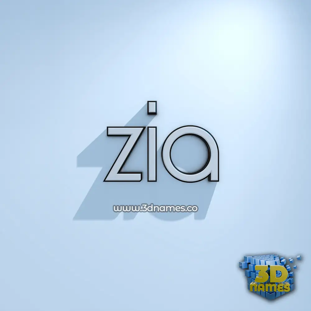 zia in White Logo Cold style - 3D name wallpaper