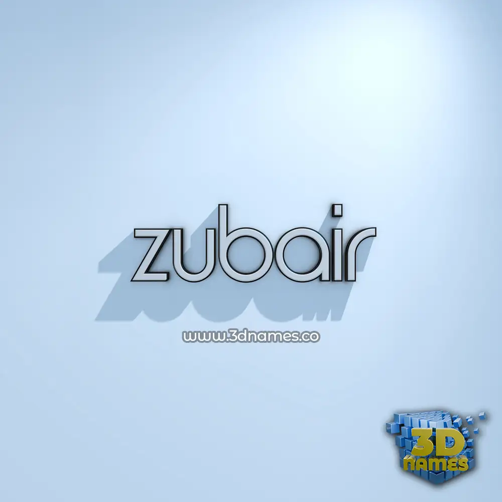 zubair in White Logo Cold style - 3D name wallpaper