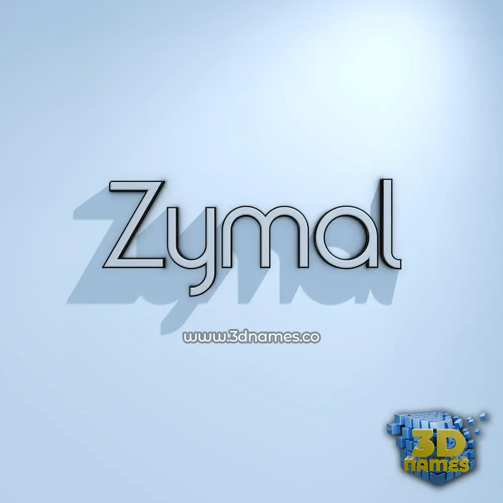 zymal in White Logo Cold style - 3D name wallpaper