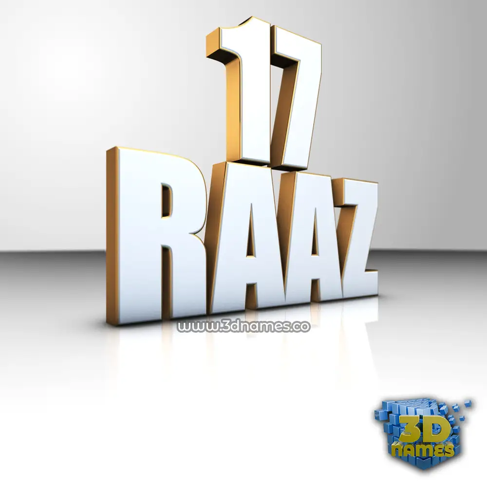 17 raaz in White'n'Gold style - 3D name wallpaper