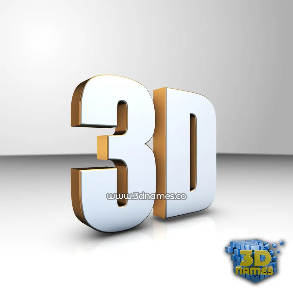 3d in White'n'Gold style - 3D name wallpaper