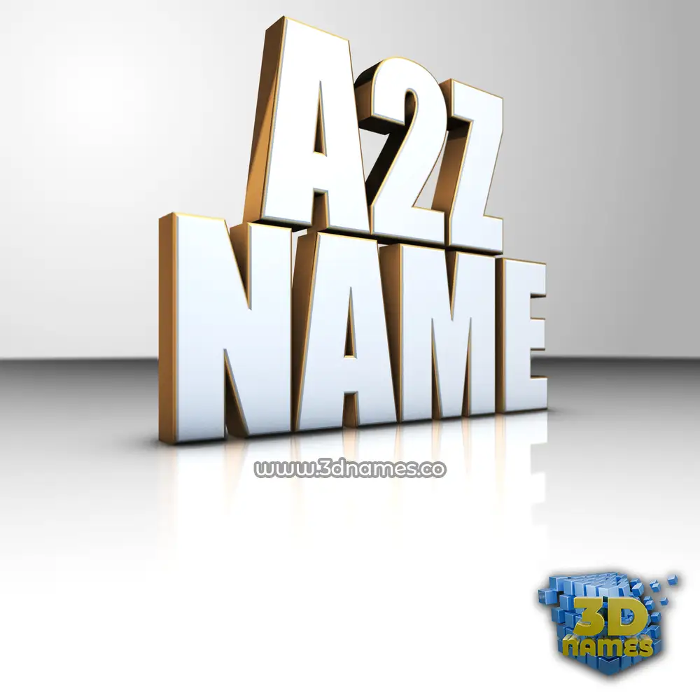 a2z name in White'n'Gold style - 3D name wallpaper
