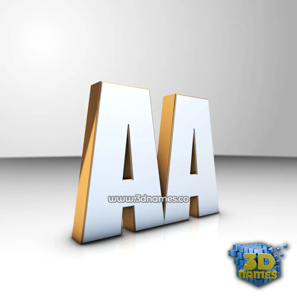 aa in White'n'Gold style - 3D name wallpaper
