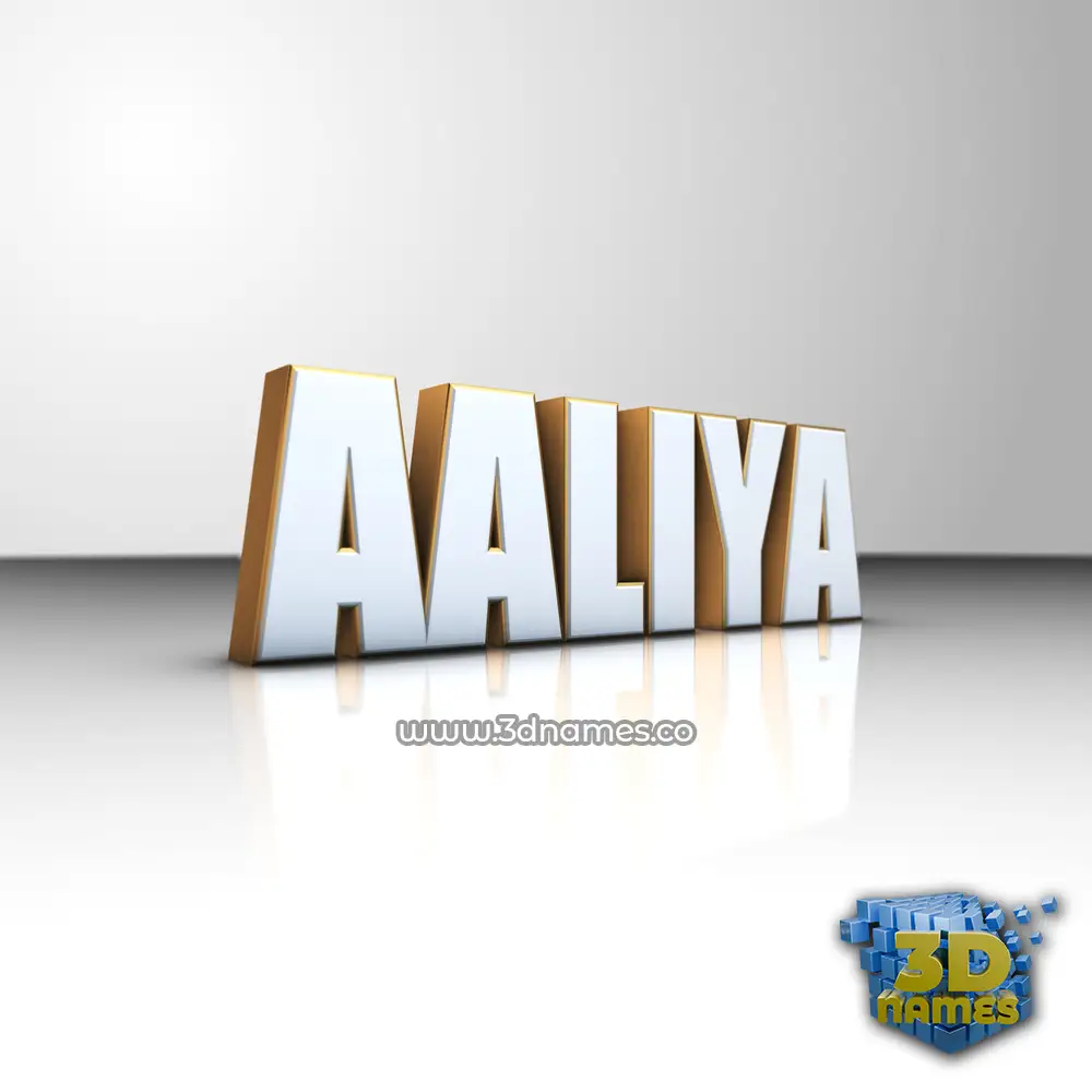aaliya in White'n'Gold style - 3D name wallpaper