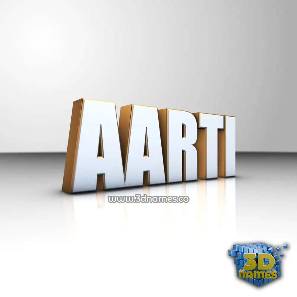 aarti in White'n'Gold style - 3D name wallpaper