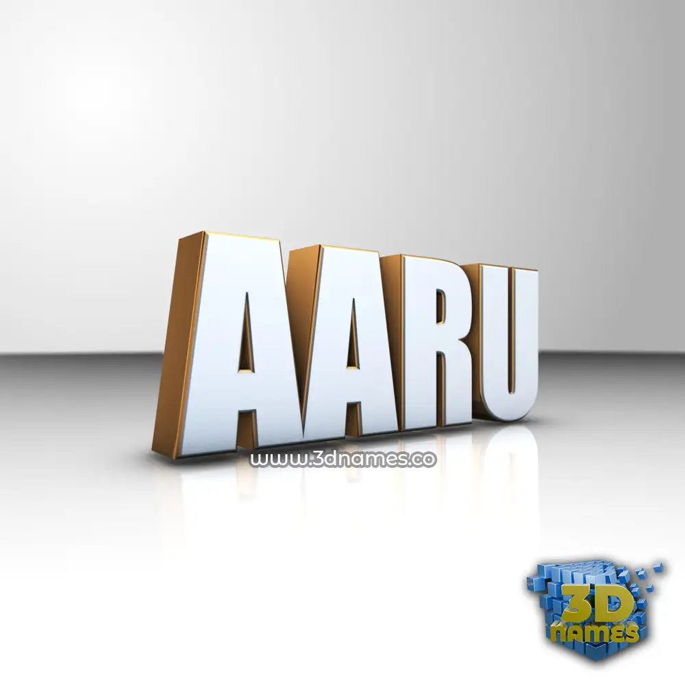 aaru in White'n'Gold style - 3D name wallpaper
