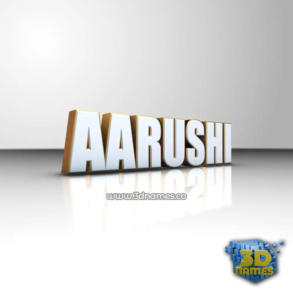 aarushi in White'n'Gold style - 3D name wallpaper