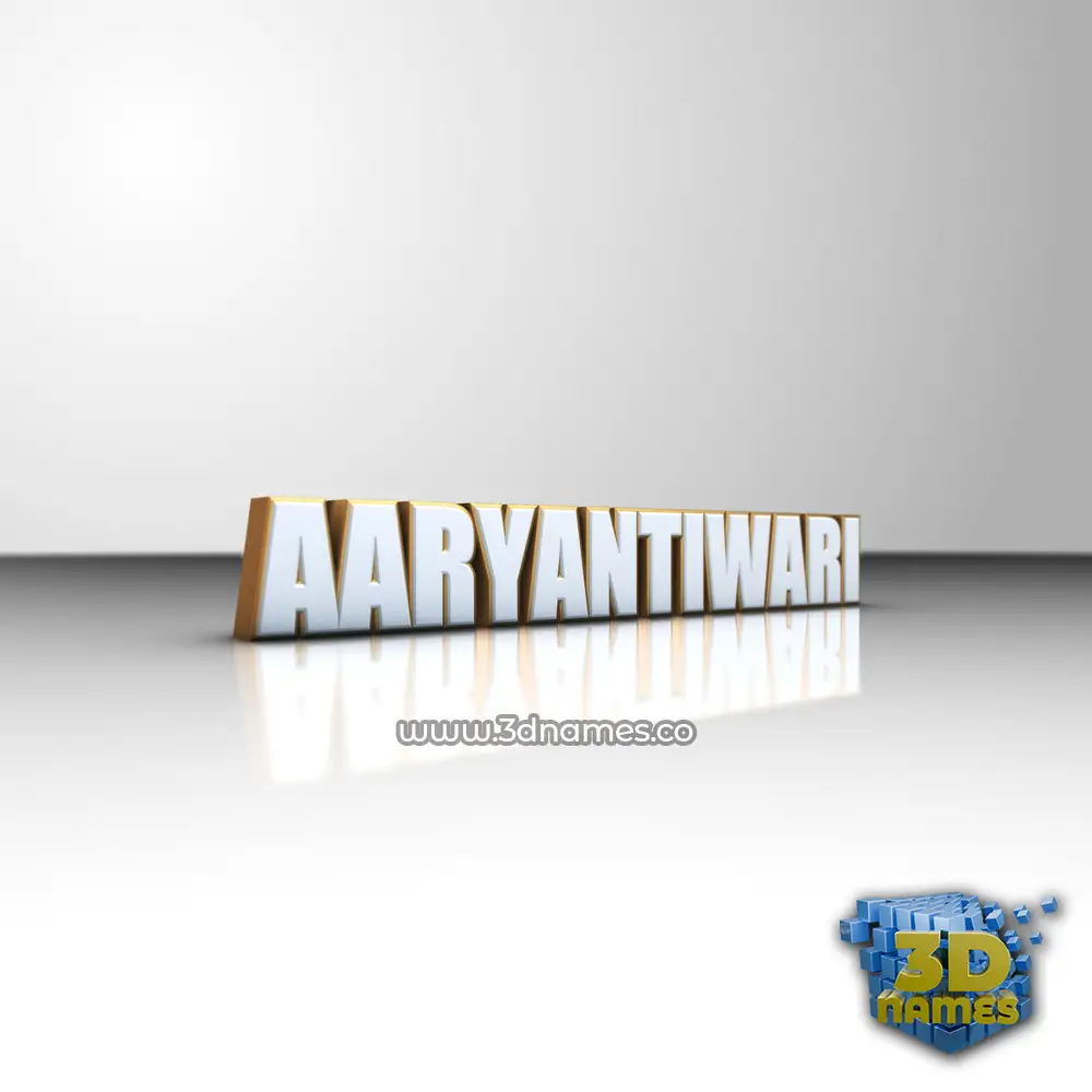 aaryantiwari in White'n'Gold style - 3D name wallpaper