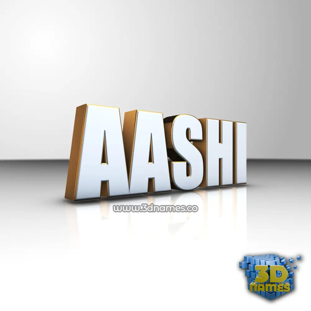 aashi in White'n'Gold style - 3D name wallpaper