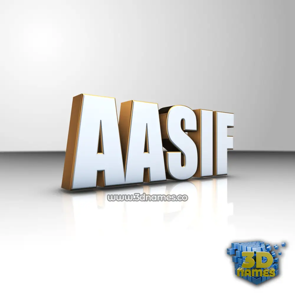 aasif in White'n'Gold style - 3D name wallpaper