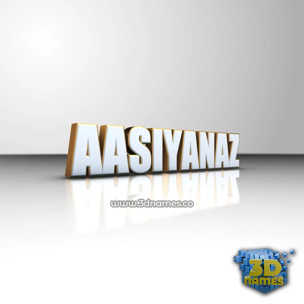 aasiyanaz in White'n'Gold style - 3D name wallpaper