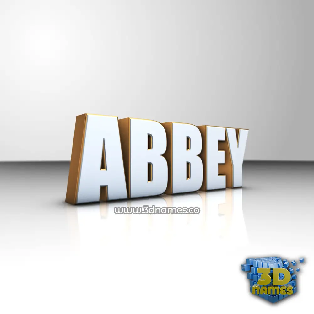 abbey in White'n'Gold style - 3D name wallpaper
