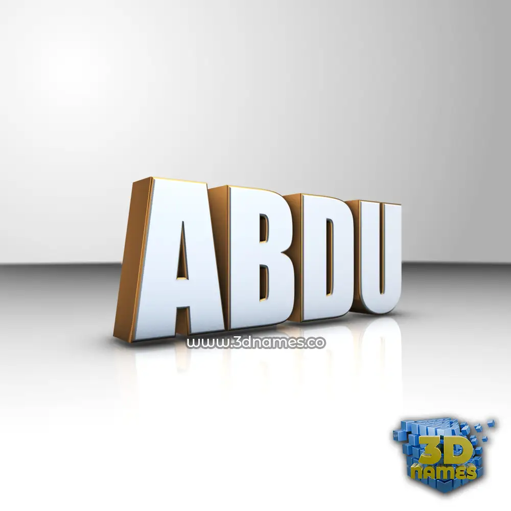 abdu in White'n'Gold style - 3D name wallpaper