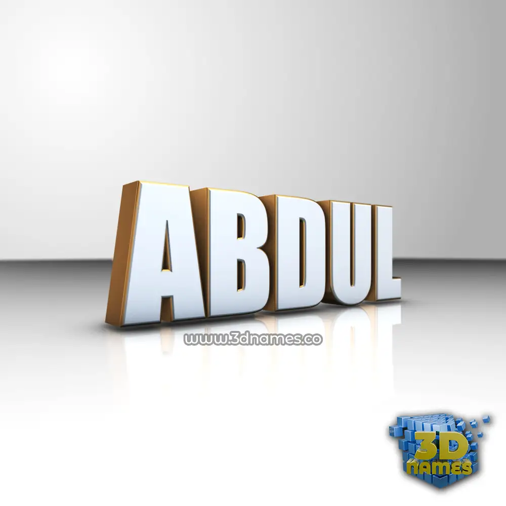 abdul in White'n'Gold style - 3D name wallpaper