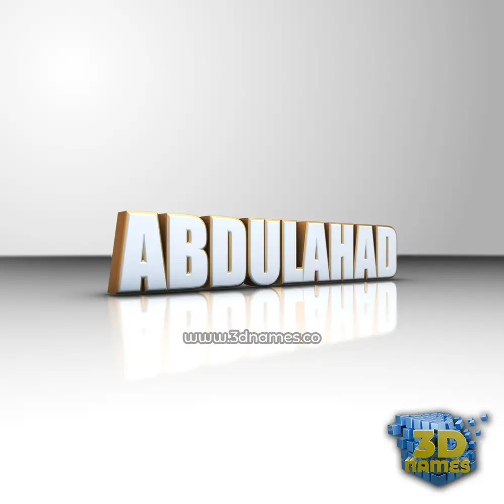 abdulahad in White'n'Gold style - 3D name wallpaper
