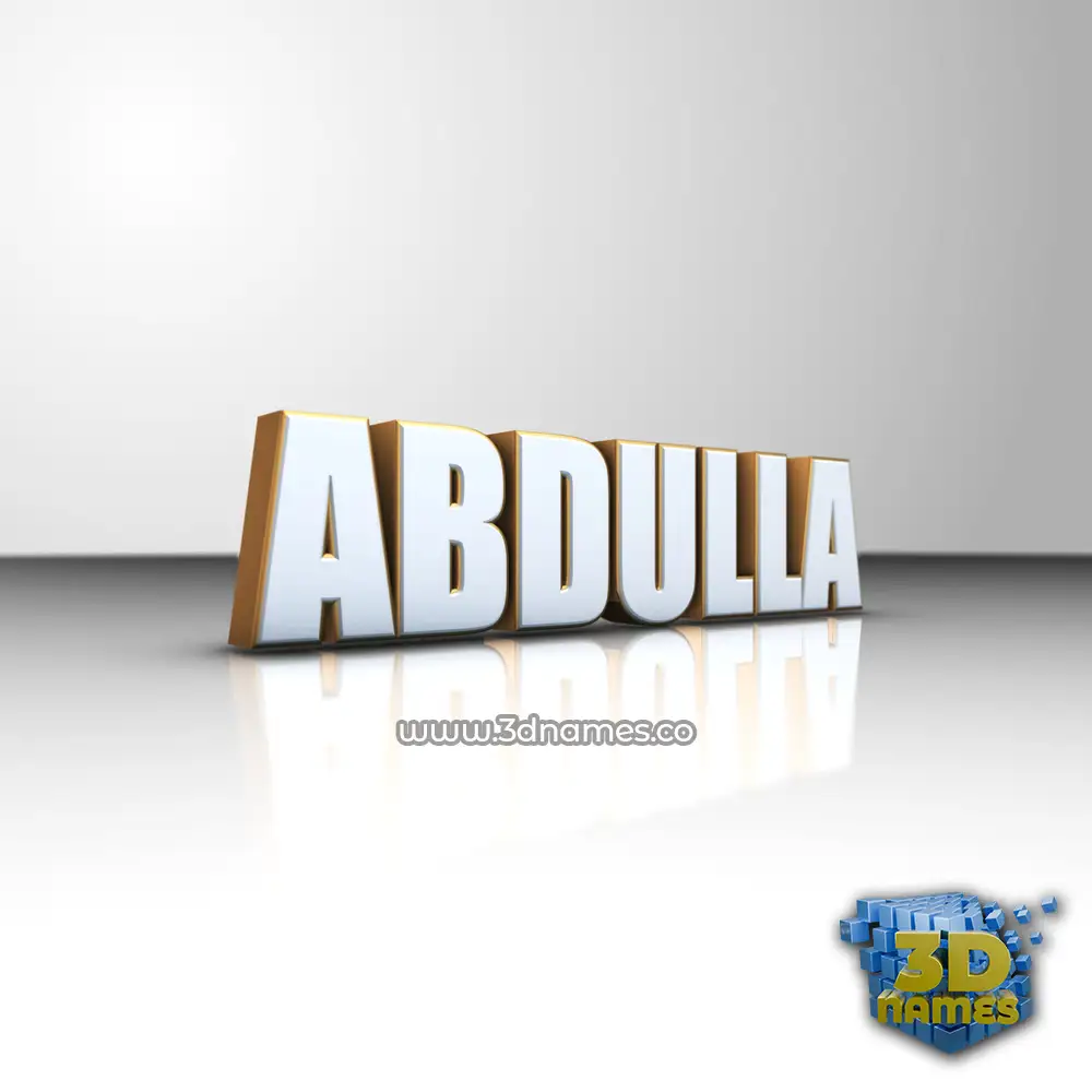 abdulla in White'n'Gold style - 3D name wallpaper