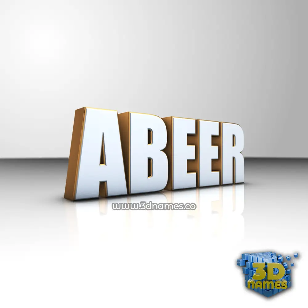 abeer in White'n'Gold style - 3D name wallpaper