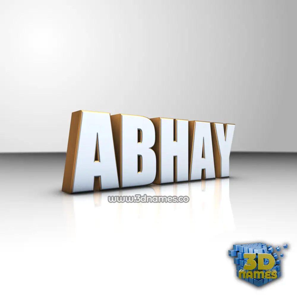abhay in White'n'Gold style - 3D name wallpaper