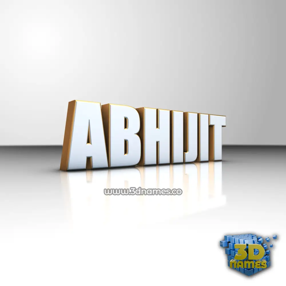 abhijit in White'n'Gold style - 3D name wallpaper
