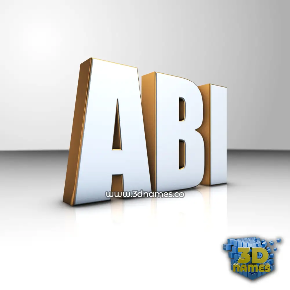 abi in White'n'Gold style - 3D name wallpaper