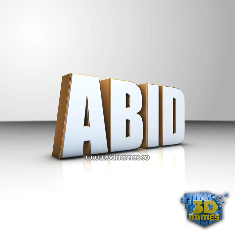 abid in White'n'Gold style - 3D name wallpaper