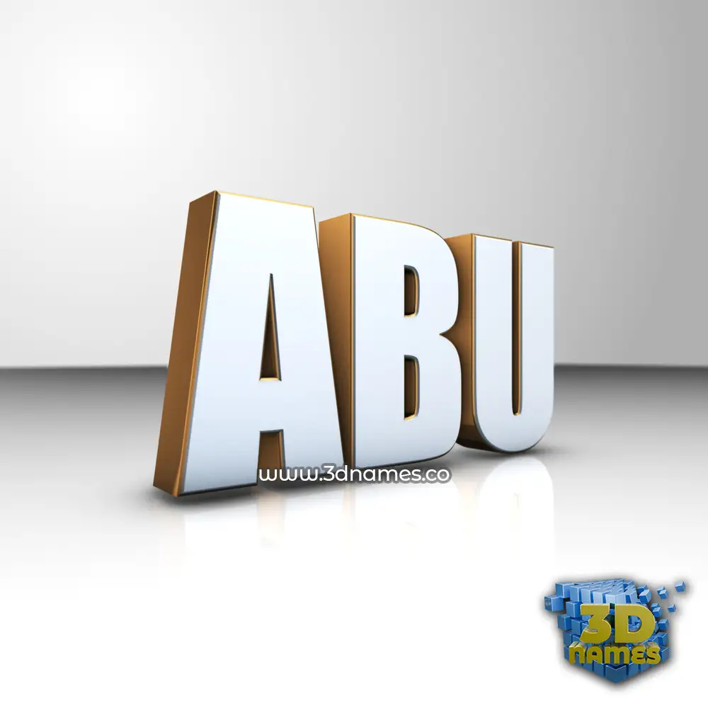 abu in White'n'Gold style - 3D name wallpaper