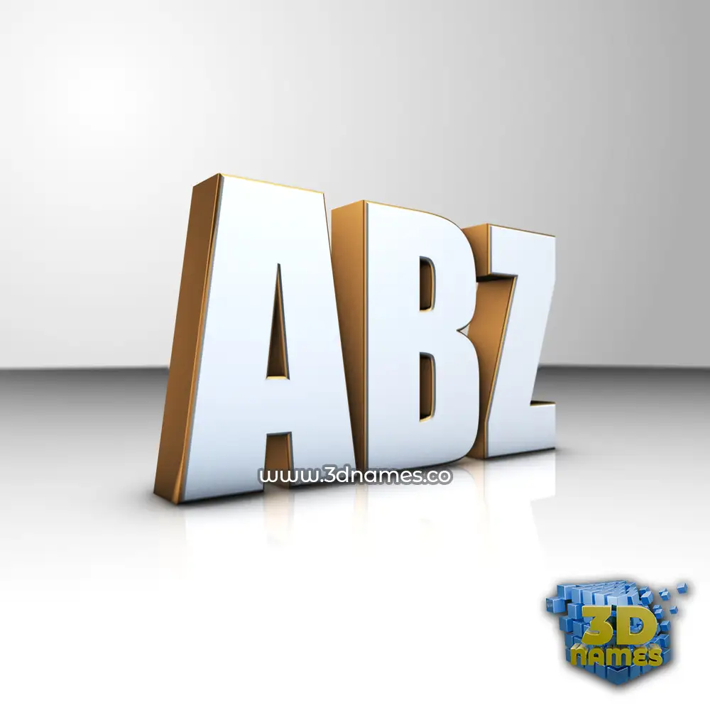 abz in White'n'Gold style - 3D name wallpaper