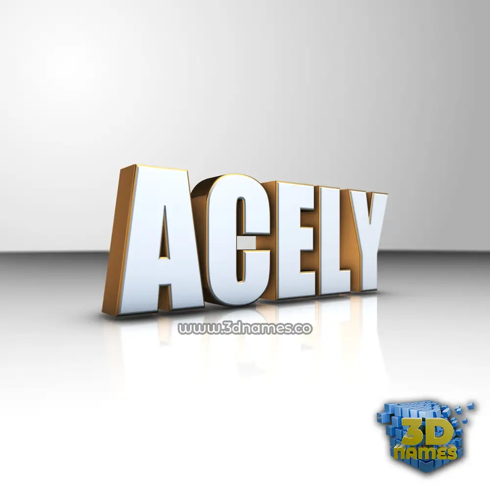 acely in White'n'Gold style - 3D name wallpaper