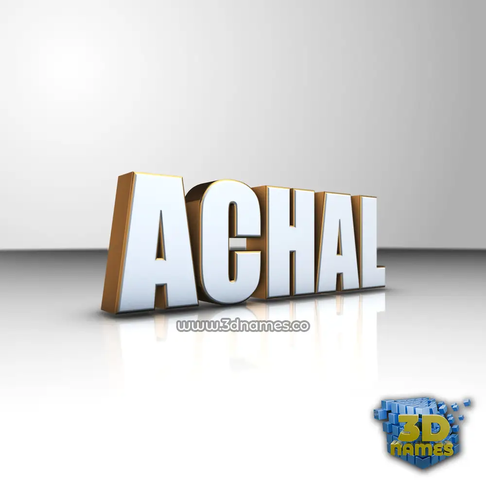 achal in White'n'Gold style - 3D name wallpaper