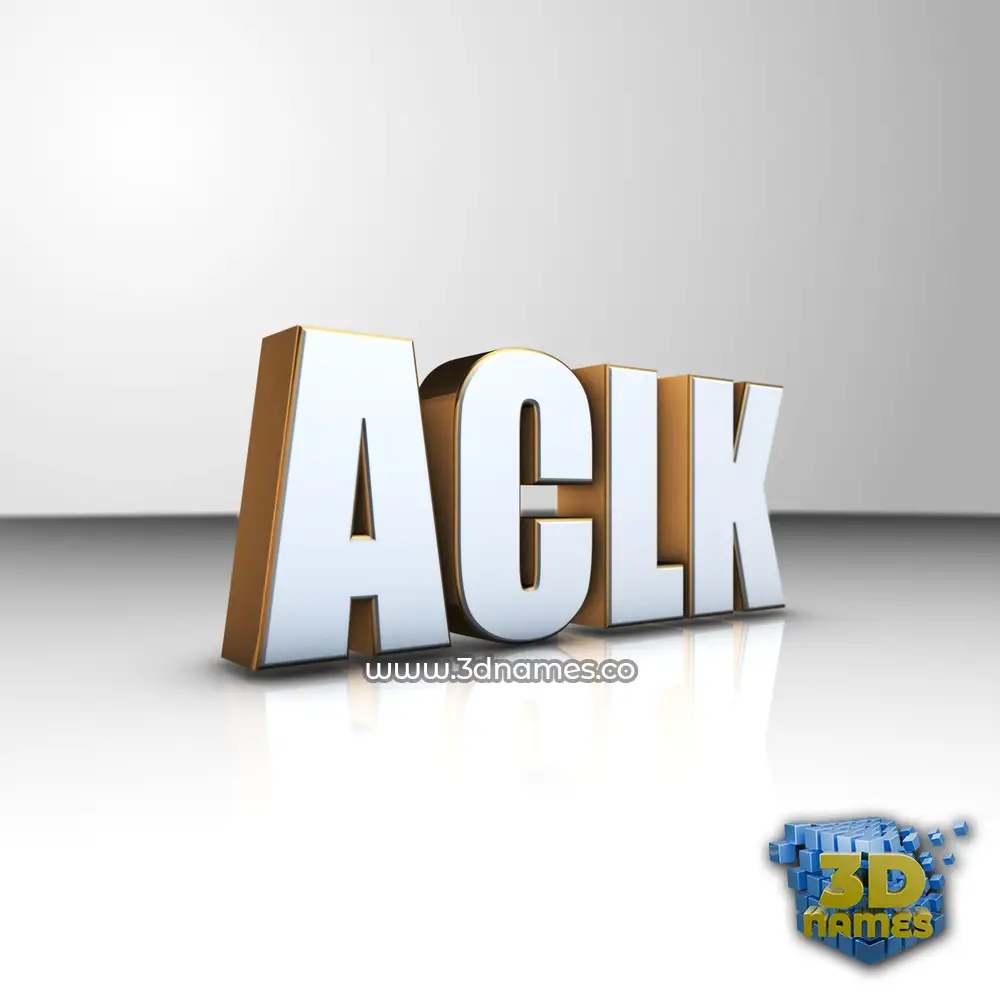 aclk in White'n'Gold style - 3D name wallpaper