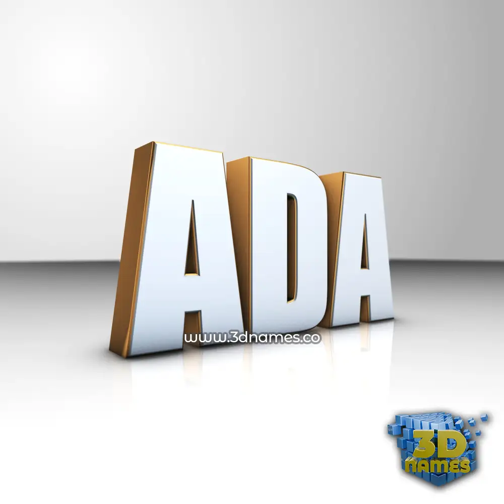 ada in White'n'Gold style - 3D name wallpaper