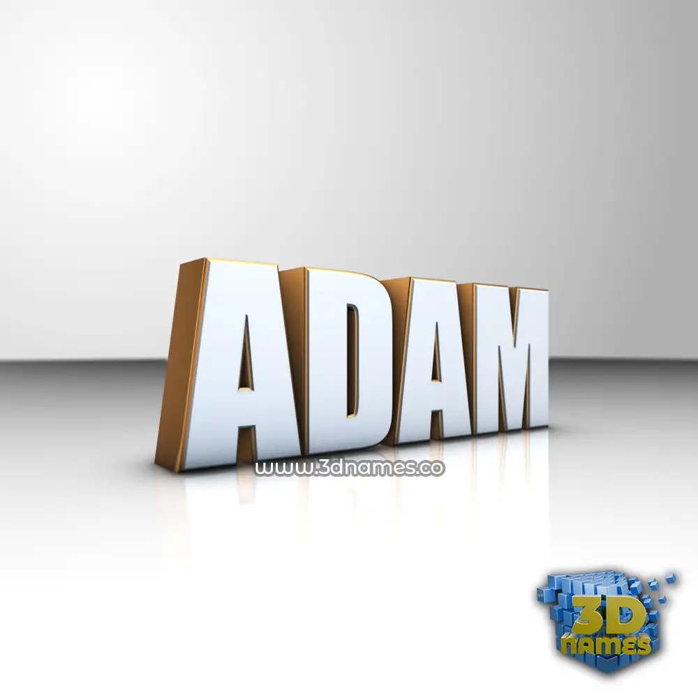 adam in White'n'Gold style - 3D name wallpaper