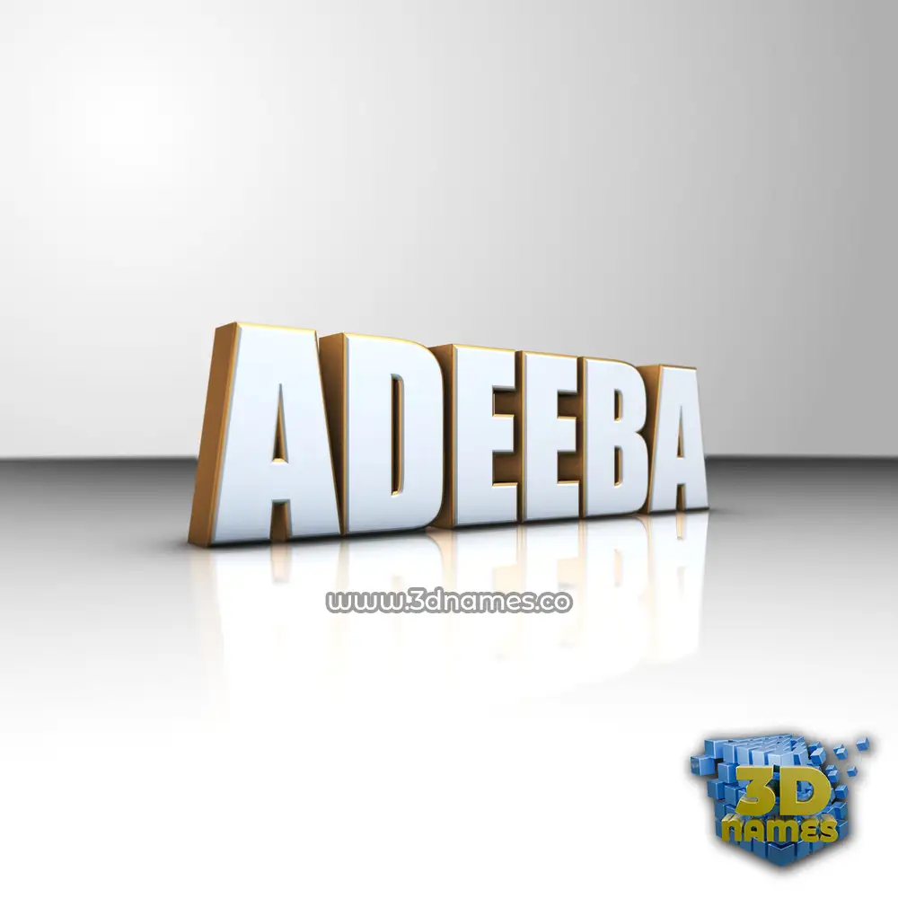 adeeba in White'n'Gold style - 3D name wallpaper