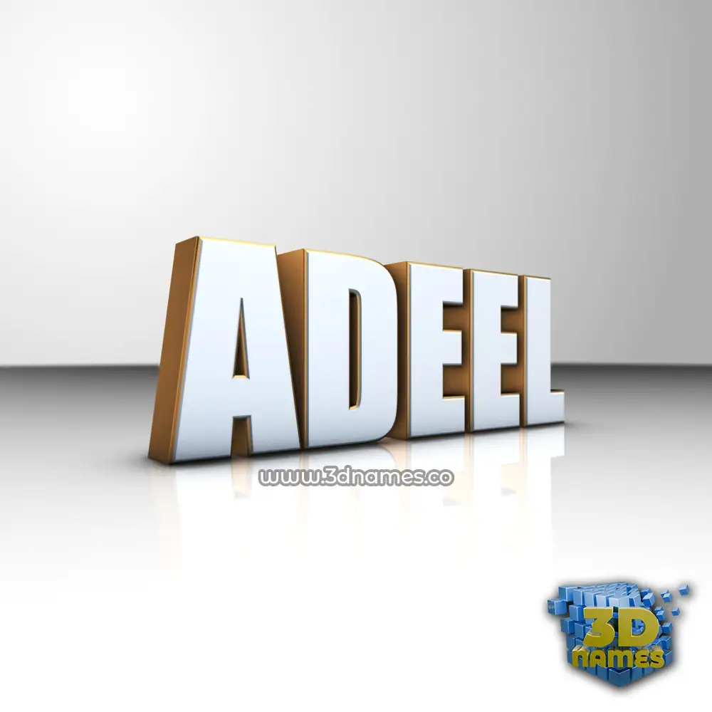 adeel in White'n'Gold style - 3D name wallpaper