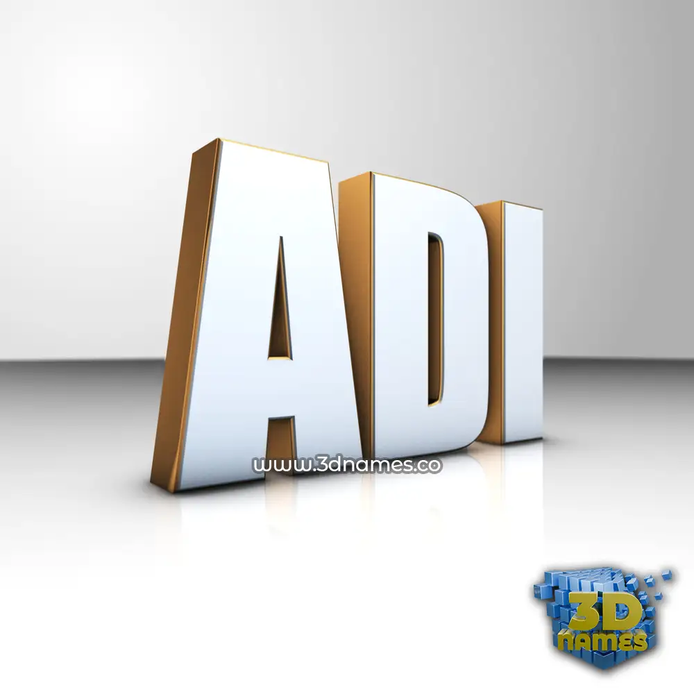 adi in White'n'Gold style - 3D name wallpaper