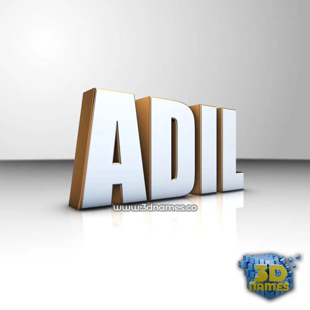 adil in White'n'Gold style - 3D name wallpaper