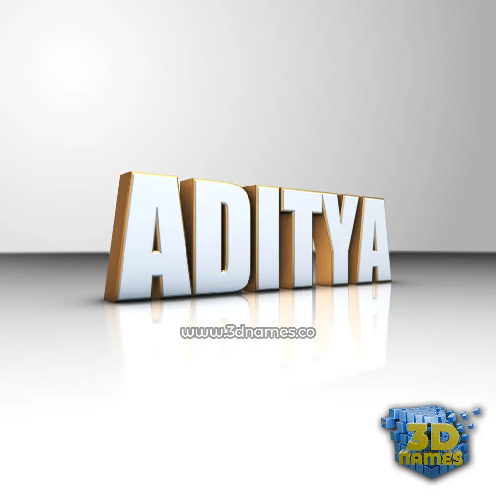 aditya in White'n'Gold style - 3D name wallpaper