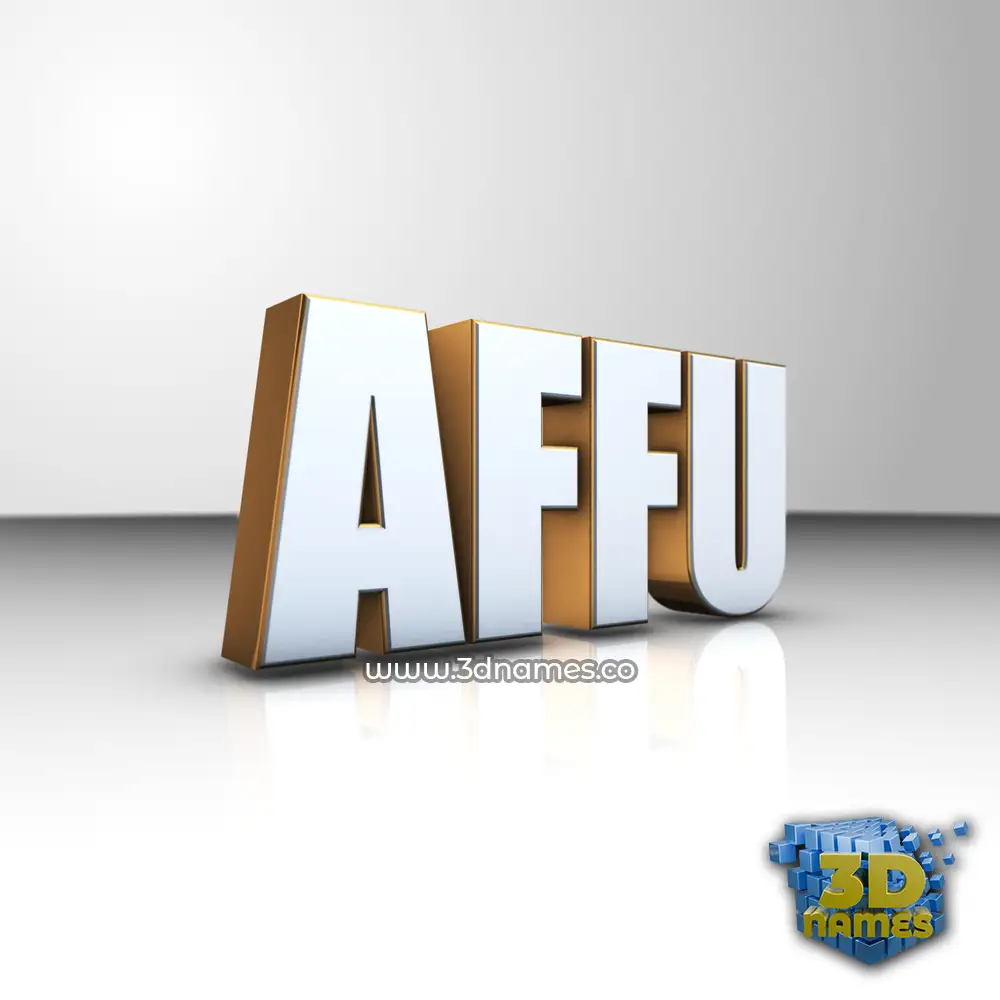 affu in White'n'Gold style - 3D name wallpaper