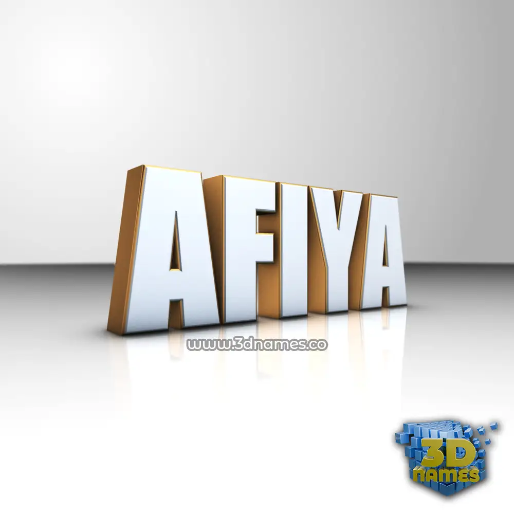 afiya in White'n'Gold style - 3D name wallpaper