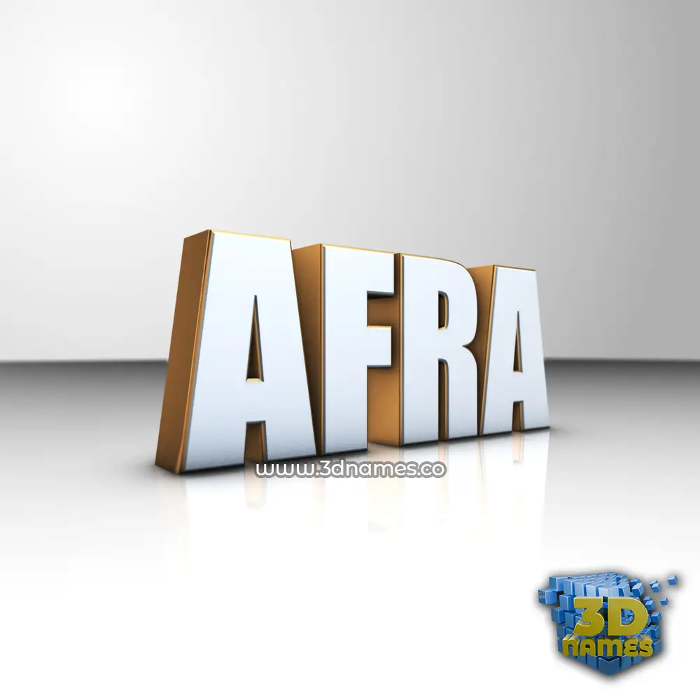 afra in White'n'Gold style - 3D name wallpaper
