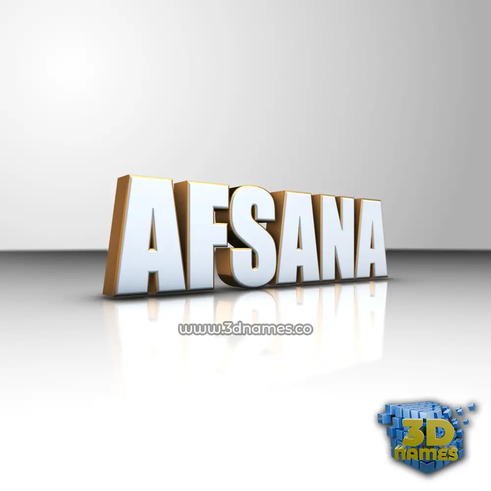 afsana in White'n'Gold style - 3D name wallpaper